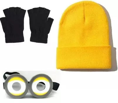 Zu Style Goggles Hat Dress Up Set Косплей Хэллоуин вечеринка очки фестиваль событие забавная игрушка желтая шапка вязаная шапка очки очки с линзами маскировка жёлтый
