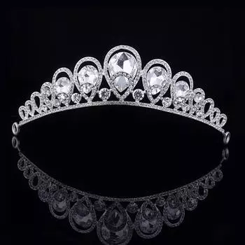 Zuangang новый стиль горный хрусталь мультикристалл серебро свадебная маленькая корона тиара детская корона повязка на голову