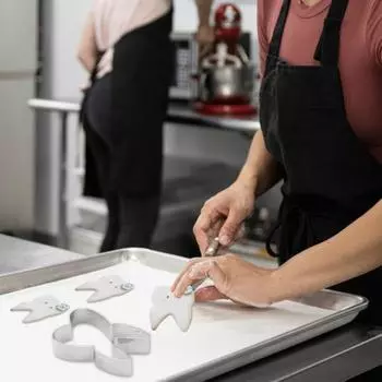 Зуб из нержавеющей стали, резак для печенья, пищевой класс, можно мыть в посудомоечной машине, антипригарная металлическая форма для резки помадки, печенья, кухонные инструменты для выпечки