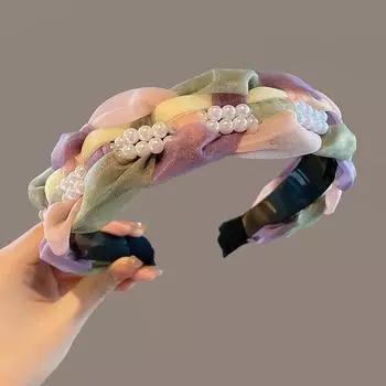 Зубчатая противоскользящая легкая роскошная повязка на голову, витая коса, широкая прессованная повязка на голову, украшение для волос в виде высокой заколки-череп