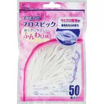 Зубная нить Dental Pro Fresh Floss Picks White 50P Уход за зубами (межзубные очистители) Зубная нить