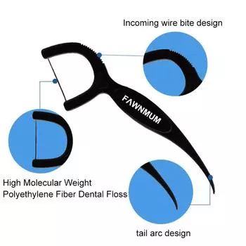 Зубная нить для чистки зубов Зубочистки с бамбуковым углем Зубочистки с цилиндрической головкой Зубочистки для ухода за зубами с нитью
