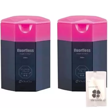 Зубная нить для ухода за полостью рта 250 м белая с оригинальным хлопковым набором [Набор 2]