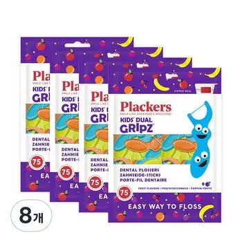 Зубная нить Flackers Kids, 75 упаковок, 8 штук