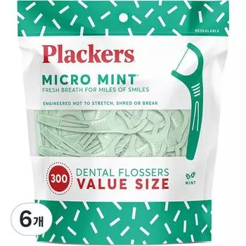 Зубная нить Flackers Micro Mint, 300 шт., 6 шт.