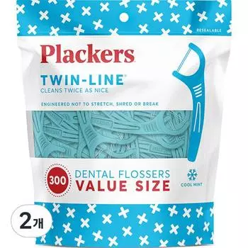 Зубная нить Flackers Twin Line, 300 шт., 2 шт.