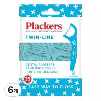 Зубная нить Plackers Twin Line, 35 упаковок, 6 штук