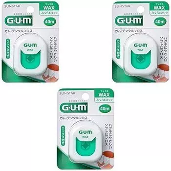 Зубная нить GUM 40м [Оптовая закупка] (жвачка)/стоматологический (воск) [x3 шт.]