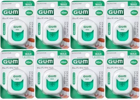 Зубная нить GUM 40м x 8 шт. [Оптовая закупка] (жвачка)/стоматологический (воск)
