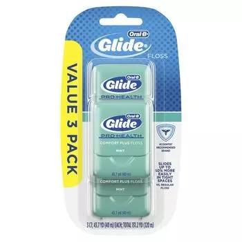 Зубная нить Oral-B Glide Pro-Health Comfort Plus со вкусом мяты, 3 шт., 1 шт.