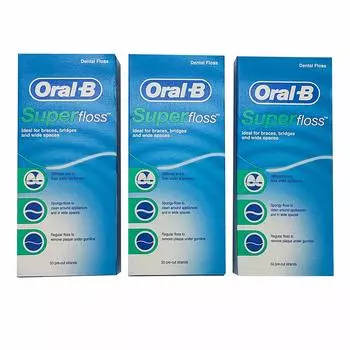 Зубная нить Oral B Super Floss 50 шт. x 3 шт. [предмет]