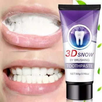 Зубная паста 3D Snow — отбеливающая, увлажняющая кремовая зубная паста для базовой чистки, аромат свежей мяты, поддерживает здоровье десен, 120 г 1pc