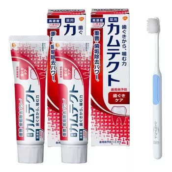 Зубная паста Camtect Gum Care для профилактики заболеваний пародонта 115 г 2 флакона с зубной щеткой [квази-лекарство] (гингивит/альвеолярная пиорея) +