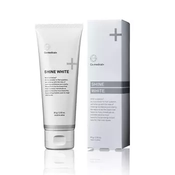 Зубная паста CO Shine White Whitening с полифосфатом натрия 80 г. Не пенится и не содержит отбеливателя. Большая емкость на 2 месяца. Комбинированное медицинское средство + квазилекарственные средства.