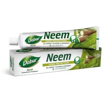 Зубная паста Dabur Herb l Neem Germ Protection - 200 г | Без добавления фторидов и парабенов | Ним борется с бактериями | Эффективная защита от микробов