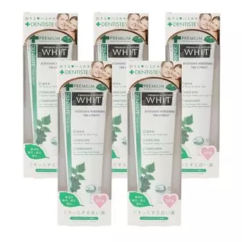 Зубная паста Dentis отбеливающая 100 г x 5 шт. набор для удаления желтизны смолы чистка зубов отбеливание Dentis Plus White [оптовая закупка]