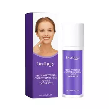 Зубная паста для глубокой очистки зубов, ухода за ними, придания блеска, согревания и защиты десен, освежения дыхания и устранения запахов 30 мл One Size фиолетовый