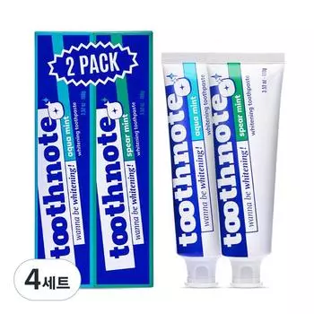 Зубная паста для отбеливания зубов Aqua Mint + Spear Mint набор 2 вида, 200г, 4 набора