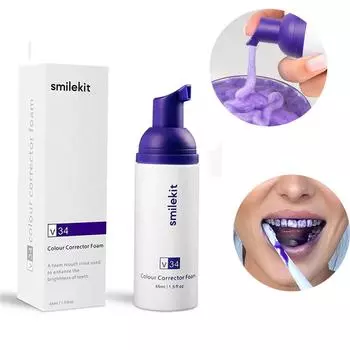 Зубная паста для отбеливания зубов Purple Teeth, Зубная паста Purple Teeth, Белые зубы, Зубная паста для чувствительных к боли зубов, Зубная паста для отбеливания зубов для взрослых 30 мл