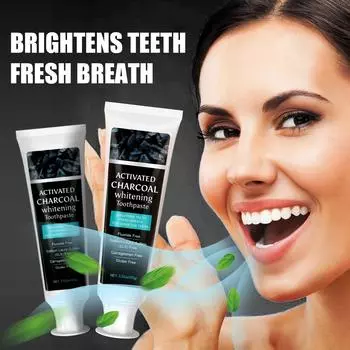 Зубная паста для отбеливания зубов с активированным углем и экстрактом мяты, свежее дыхание, подходит для всех пользователей 1pc