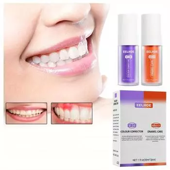 Зубная паста для отбеливания зубов, восстановление десен, фиолетовая, снижение чувствительности десен, коррекция, осветление, восстановление, отбеливание полости рта и очистка зубных пятен. оранжевый