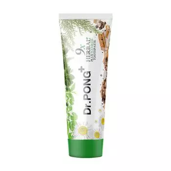 Зубная паста Dr.PONG+ 9x Herbal Plus с фтором 100 г. х 1/3 шт. 100 g.