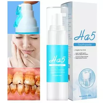 Зубная паста HA5 с гиалуроновой кислотой эффективно удаляет пятна с зубов и; Осветляет зубы. Укрепляет. Защищает и отбеливает чувствительные зубы. 1pc
