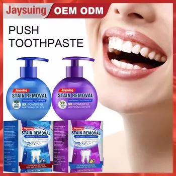 Зубная паста Jaysuing, 220 г, отбеливание зубов, удаление пятен, отбеливающая зубная паста с пищевой содой, зубная паста с маракуйей, черникой и содой blueberry bagged