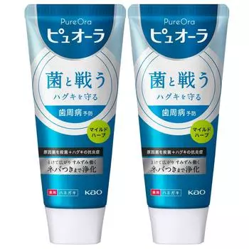 Зубная паста Kao Pyuora Medicated с мягким травяным вкусом 115 г x 2 шт. [Оптовая закупка] [Квази-лекарство]
