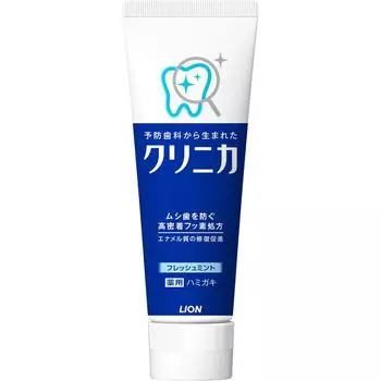 Зубная паста LION Clinica HAMIGAKI Fresh Mint 130 г (Квази-лекарство) Профилактика кариеса Использовать: - Возьмите около 1 см зубной пасты на зубную щетку и почистите ее.. Полоскания