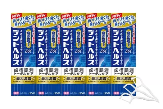 Зубная паста Lion Dent Health Medicated DX 85 г, набор из 5 оригинальных межзубных ершиков