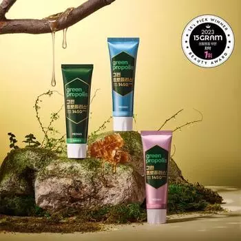 Зубная паста Median Green Propolis 100 г, 3 упаковки, 3 вида, выберите 1 (Чистая мята/Свежая мята/Свежий персик) Fresh Peach 100g*3 packs 14,900 won