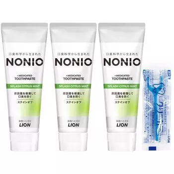 Зубная паста NONIO Splash Citrus Mint 130 г x 3 шт. зубная нить 1P + Y-образная