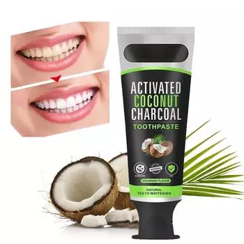Зубная паста с активированным кокосовым углем для удаления пятен на зубах, темного пигмента, улучшения кофе, сигарет, чая, зубной пасты, 100 г 1pc