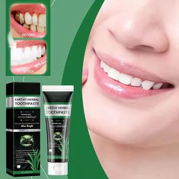 Зубная паста с активированным углем и мятой для ежедневного бережного очищения зубов от пятен и желтизны, освежающая зубная паста для ухода за полостью рта One Size