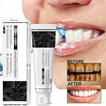 Зубная паста с активированным углем, отбеливающая зубная паста с бамбуковым углем, уход за полостью рта для глубокой очистки, предметы первой необходимости для повседневной жизни 1pc