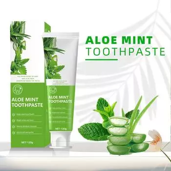 Зубная паста с алоэ вера и мятой для чистки зубов, зубная паста для мытья зубов «Свежее дыхание», глубокая чистка в домашних путешествиях 1pc