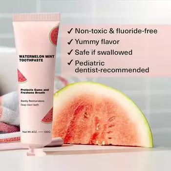 Зубная паста с арбузом и мятой на 3,53 унции для отбеливания зубов, отбеливающая зубная паста для свежего дыхания, глубоко очищающая отбеливатель для зубов, удаление пятен 1pc