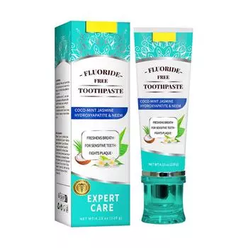 Зубная паста с мятой, отбеливающая зубная паста без фтора, освежает дыхание и борется с зубным налетом, подходит для чувствительных зубов, 120 г One Size белый