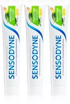 Зубная паста Sensodyne Herbal Fresh Trio с фтором TU прозрачный