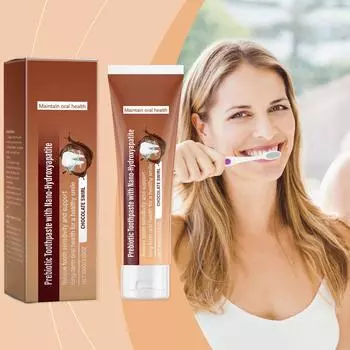 Зубная паста со вкусом шоколада Мягко очищает зубной камень, пятна, запахи, уход за зубами, зубная паста One Size