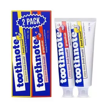 Зубная паста Tooth Note Moisture Базилик, Лимон + Грейпфрут, 2 типа, набор, 200 г, 1 шт.