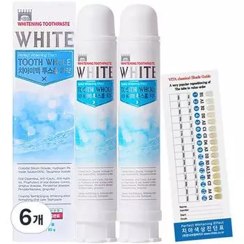 Зубная паста Toothhole White Отбеливающая, 80г, 6 шт.