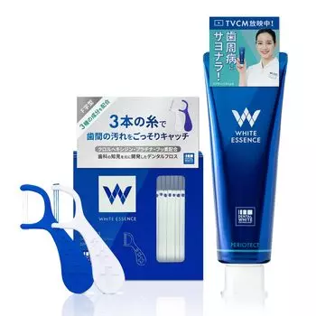 Зубная паста White Essence Periotect для профилактики заболеваний пародонта с цитрусовым вкусом и нитью [квази-лекарство] (Периотект + Фтрио)