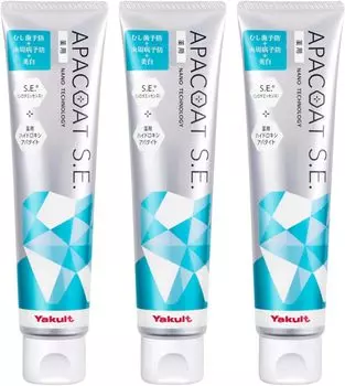 Зубная паста Yakult APACOAT SE 120 г лечебной зубной пасты для лечения заболеваний пародонта, отбеливания полостей, профилактики неприятного запаха изо рта APACOAT [Набор 3]