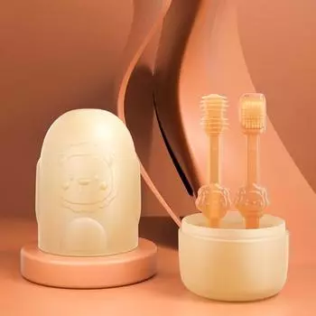 Зубная щетка, экологически чистый пылезащитный чехол с коробкой для хранения, массажная головка для малышей, детская зубная щетка для домашнего использования