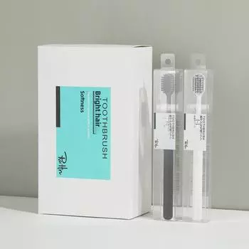 Зубная щетка Black & White Spiral Bristle Travel — широкая головка, мягкая щетина, ручная чистка (Японский дизайн, индивидуальная упаковка) чёрный