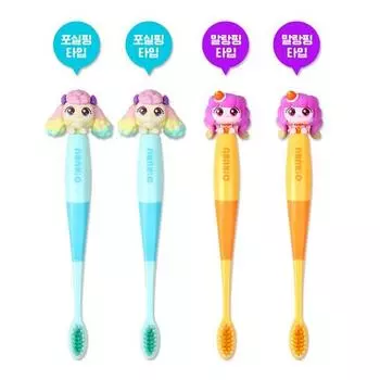 Зубная щетка Catch Tiniping Figure 4 детские зубные щетки с тонкой щетиной, 2 пенопластовых булавки + 2 мягких булавки..., 1 набор, популярный персонаж в Корее