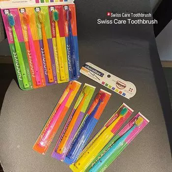 Зубная щетка Chocoikes Swiss с мягкой, плотной щетиной — красочный конфетный дизайн для взрослых. 5pcs