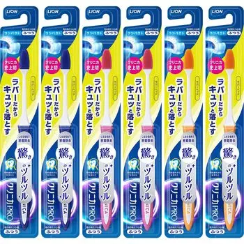 Зубная щетка Clinica PRO с резиновой головкой, компактная, обычная, набор из 6 шт.